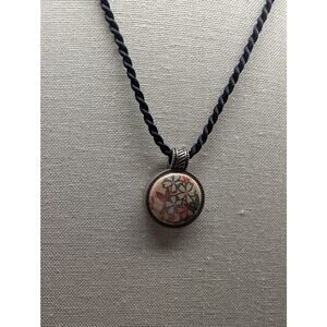 Magnabilities Peach Floral Sakura Interchangeable Pendant Black Cord Necklace